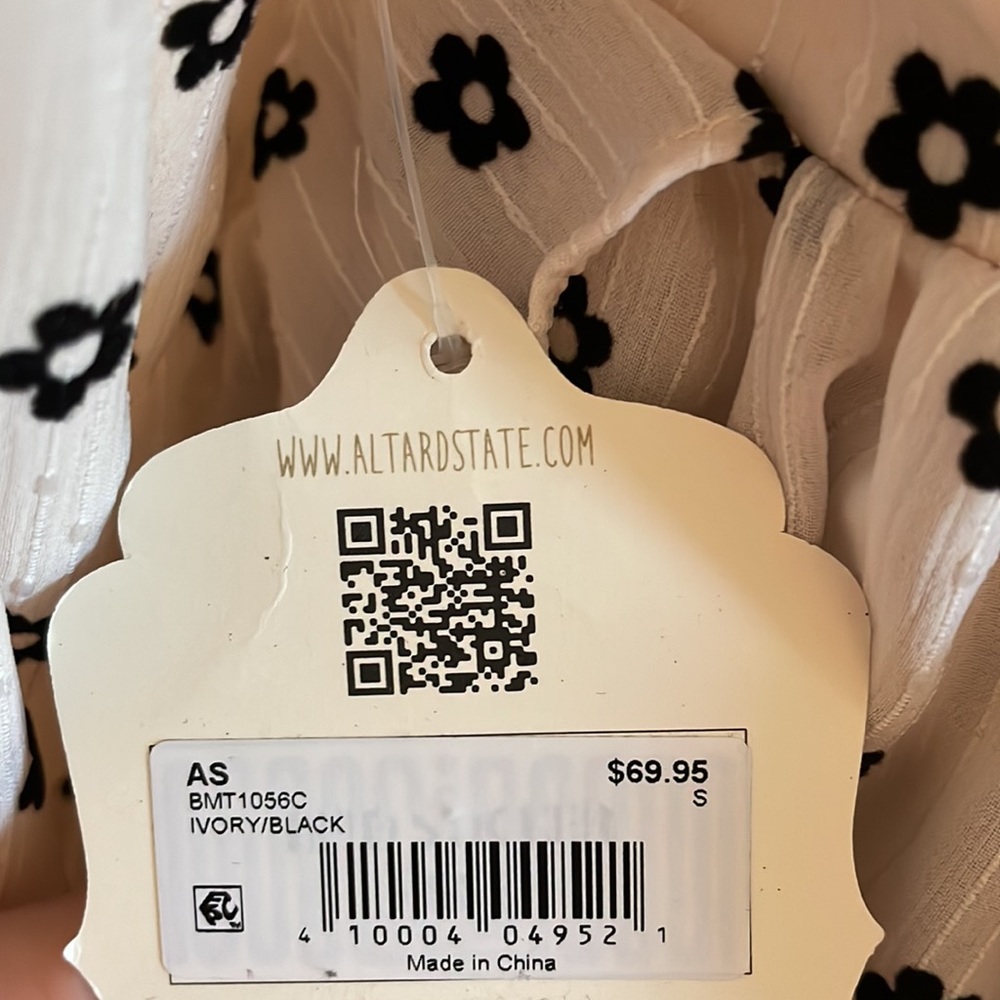 Retro Floral Open Back Ruffle Blouse Top - Picture 7 of 7